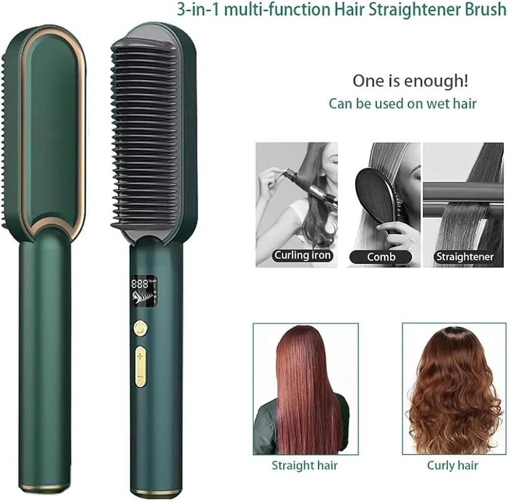 Professional hair straightener brush