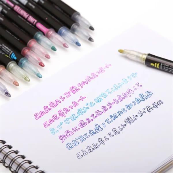 Double line art marker pen set